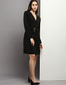 Calvin Klein Belted Waist Solid Blazer Dress