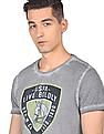 U.S. Polo Assn. Denim Co. Men Grey Cotton Faded Graphic Print T-Shirt
