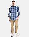 Aeropostale Blue Button Down Collar Check Shirt
