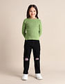 U.S. Polo Assn. Kids Girls Regular Fit Brand Printed Sweater