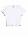 Tommy Hilfiger Kids Girls Texture Slim-Fit Cotton T-Shirt