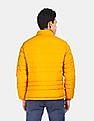 U.S. Polo Assn. Men Yellow Stand Collar Quilted Solid Puffer Jacket