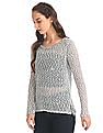 Aeropostale Popcorn Metallic Sheer Top