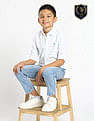 U.S. Polo Assn. Kids Boys Vertical Striped Oxford Shirt