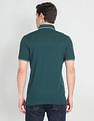 Arrow Tipped Collar Solid Polo Shirt