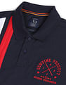 AD by Arvind Cotton Modern Fit Striped Polo Shirt