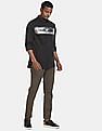 Calvin Klein Men Black Slim Fit Logo Print Casual Shirt