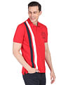 AD by Arvind Cotton Vertical Stripe Polo Shirt