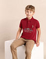 U.S. Polo Assn. Kids Boys Brand Printed Regular Fit Polo Shirt