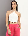 Calvin Klein Jeans Waffle Texture Halter Neck Top