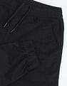Flying Machine Drawstring Waist Solid Trousers