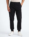 Flying Machine Drawstring Waist Solid Trousers