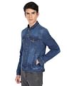 Flying Machine Panelled Spread Collar Denim Jacket