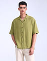 Flying Machine Oversized Twill Solid Shirt