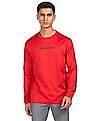 Calvin Klein Men Red Long Sleeve Logo Print T-Shirt