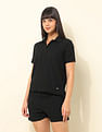 U.S. Polo Assn. Women Relaxed Fit Textured Co-Ords