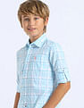U.S. Polo Assn. Kids Boys Tartan Checked Regular Fit Shirt