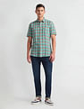 Arrow Sports Linen Blend Check Shirt