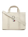 Tommy Hilfiger Solid Beige Pu Handbag