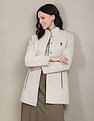 U.S. Polo Assn. Women Stand Collar Heathered Jacket