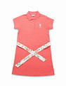 U.S. Polo Assn. Kids Girls Solid A Line Polo Dress
