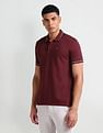 Arrow Sport Striped Collar Solid Polo Shirt