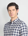 Arrow Sports Plaid Check Herringbone Shirt