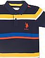 U.S. Polo Assn. Kids Boys Ribbed Collar Striped Polo Shirt