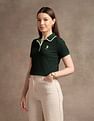 U.S. Polo Assn. Women Tipped Collar Textured Polo Shirt