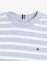 Tommy Hilfiger Kids Boys Logo Striped Regular Fit Cotton T-Shirt