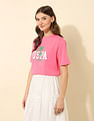 U.S. Polo Assn. Women Boxy Fit Brand Printed T-Shirt