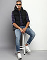 Tommy Hilfiger Men Black Sleeveless High Loft Padded Jacket