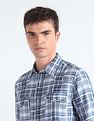 Flying Machine Tartan Check Herringbone Shirt