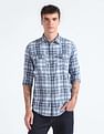 Flying Machine Tartan Check Herringbone Shirt