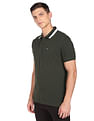 Arrow Sports Striped Collar Pique Cotton Solid Polo Shirt