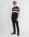 Arrow Sports Horizontal Stripe Cotton Polo Shirt
