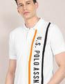 U.S. Polo Assn. Men White Embroidered Logo Cotton Polo Shirt
