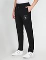 U.S. Polo Assn. Denim Co. Mid Rise Logo Print Solid Track Pants
