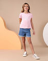 U.S. Polo Assn. Kids Girls Foil Print Relaxed Fit T-Shirt