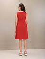 U.S. Polo Assn. Women V-Neck Solid Fit And Flare Dress