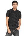 Flying Machine Abstract Print Pique Polo Shirt