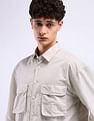 Flying Machine Oversized Utility Cotton Shirt