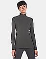 U.S. Polo Assn. Women High Neck Patterned Knit Sweater