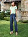 U.S. Polo Assn. Women Pintucked High Rise Straight Fit Jeans