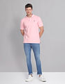 AD by Arvind Cotton Solid Polo Shirt