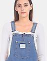 Calvin Klein Women Blue Adjustable Strap Denim Dungaree