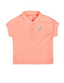 U.S. Polo Assn. Kids Girls Ribbed Collar Pique Polo Shirt