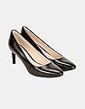 Cole Haan Women Black Hellen Grand Point Toe Leather Pumps