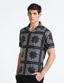 Flying Machine Motif Print Cotton Modal Shirt
