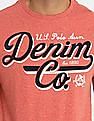 U.S. Polo Assn. Men Light Red Brand Print Speckled Knit T-Shirt